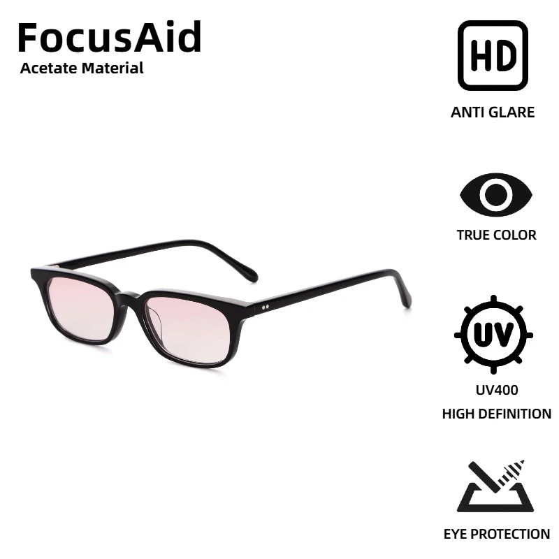 

FocusAid ретро ацетатная маленькая овальная оправа унисекс мм ретро модный брендовый дизайн солнцезащитные очки UV400 нейлоновые линзы металлические петли