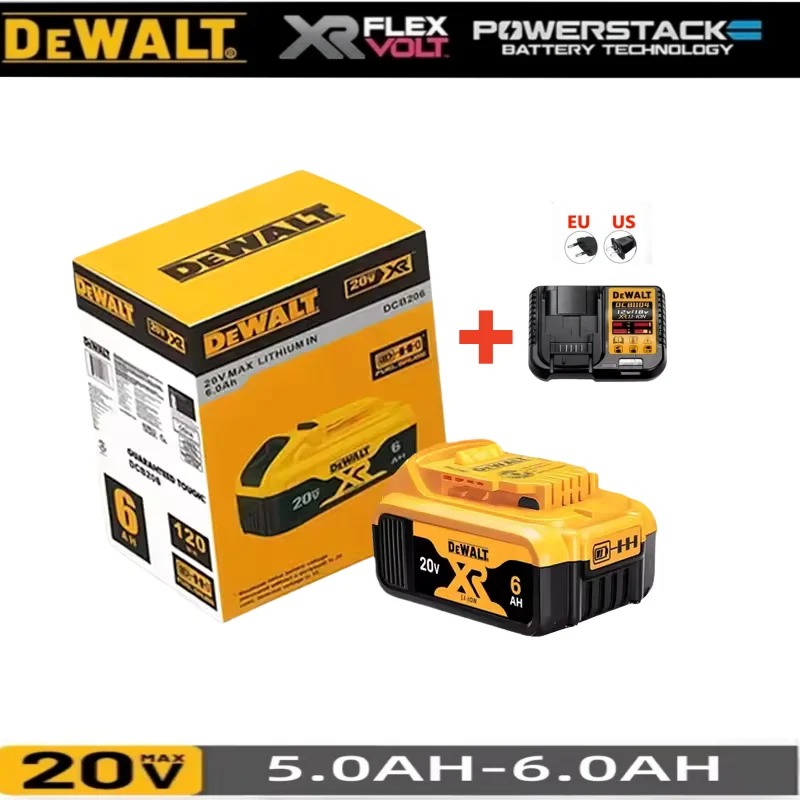 

100% genuine DeWalt Flexbolt 20V/60V batteries, power tool batteries, 2000mAh 5000mAh6000mAh +Charger+electric drill