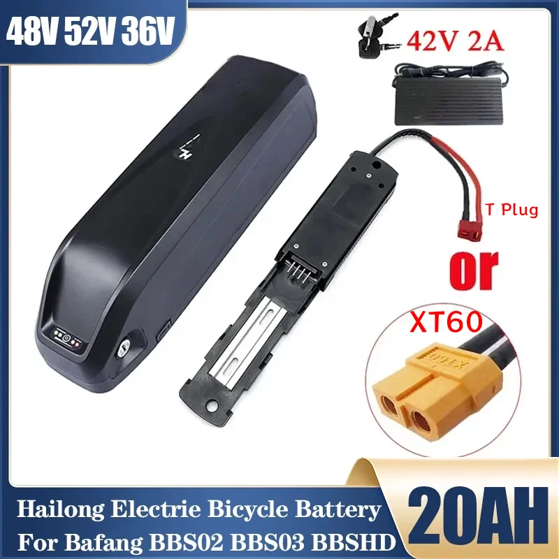 Original Hailong 36V 48V 52V E-bike Battery 30A BMS for 500W 750W 1000W Motor BBS02 BBS03 BBSHD Electric Mountain Bike Scooter