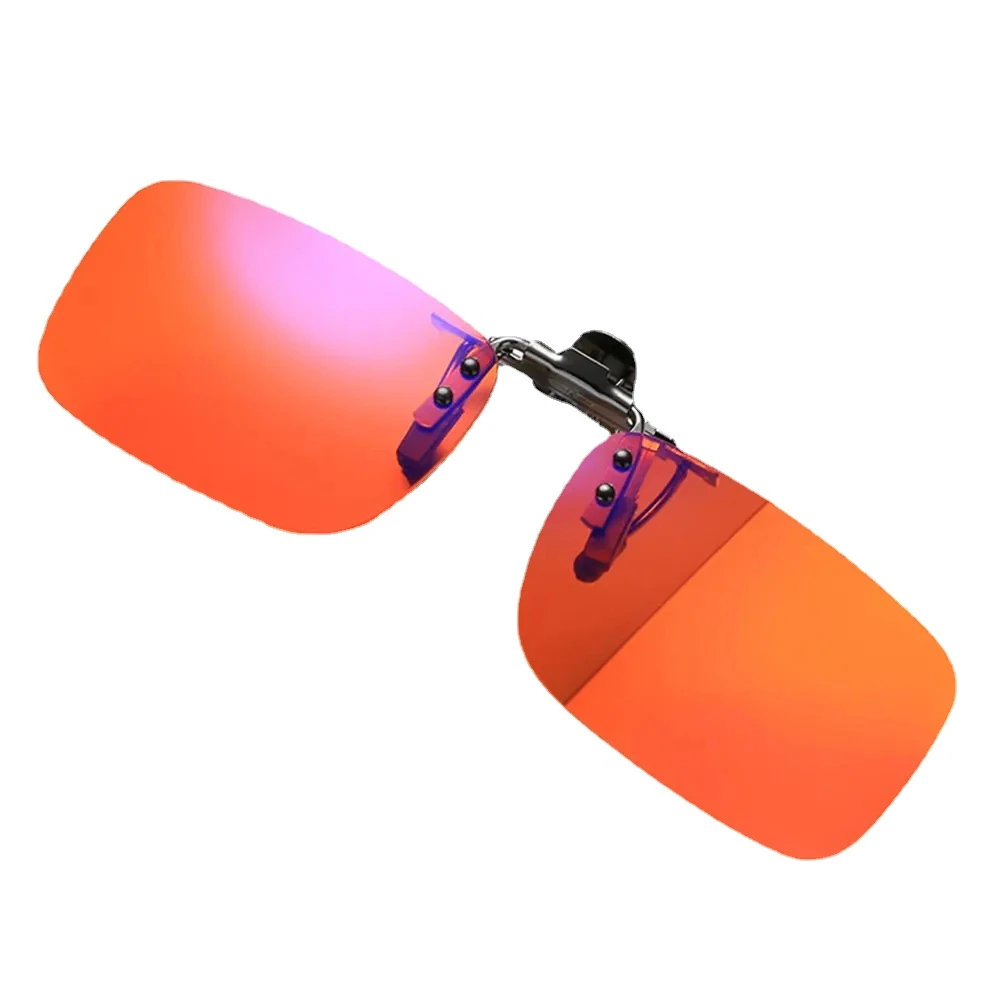SHINU Anti Blue Light Clip On Glasses Polarized Sunglasses Orange Lens Bluelight Blocking Yellow Anti-Glare Driving Lenses
