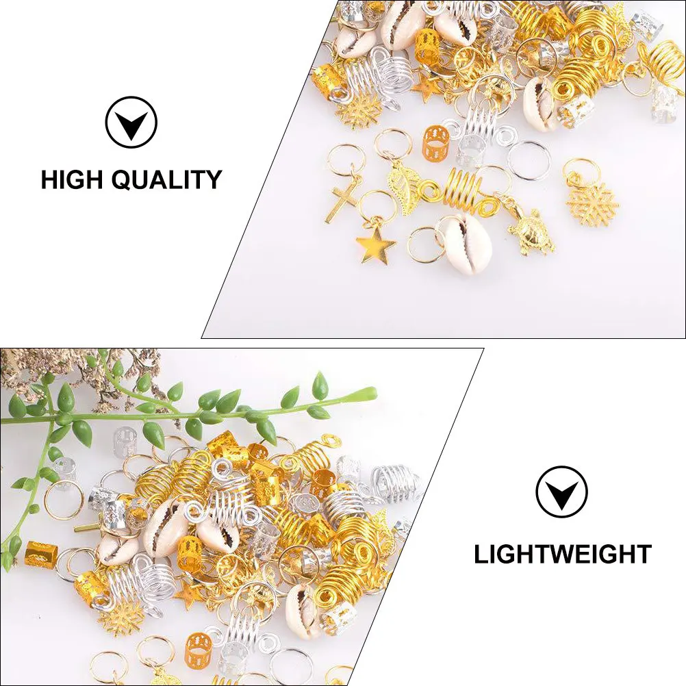 250Pcs Dreadlocks Hairpin Metal Shell Hair Decorations Fine Workmanship Hairstyle Hair Rings for Braids Ponytail Beard
