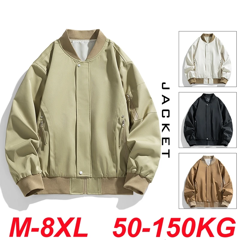 

2024 New Plus Size 8xl 7xl Men Jacket Coats Spring Autumn Outdoor Windproof Black Gray Green Large 6xl 5xl Causal Windbreaker