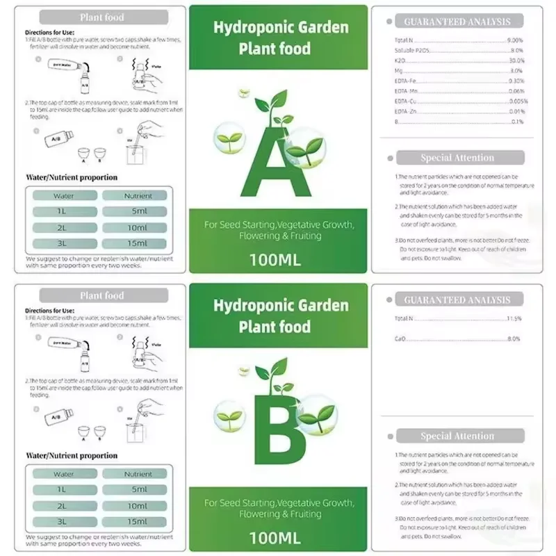 Soilless cultivation Hydroponic nutrient solution planter Nutrient granule fertilizer AB solid granule water-soluble fertilizer