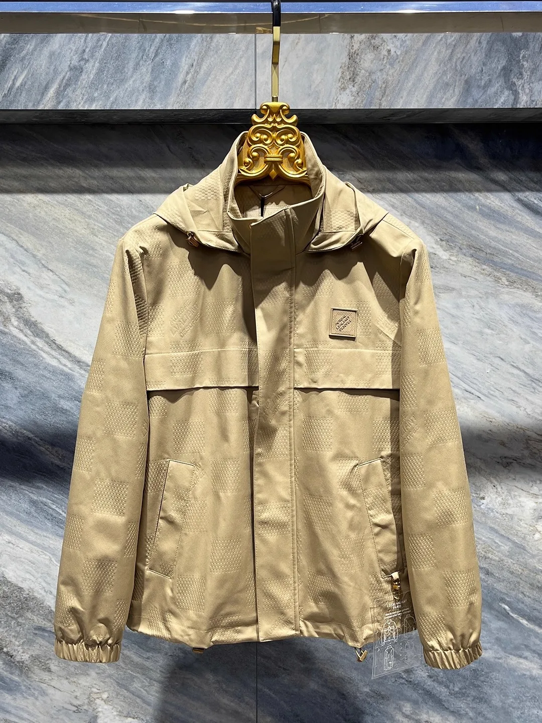 

Slim Fit Men's Hooded Jaet Thin Sle Casual Daily Polyester Fiber Long Sve Zipper Closure Faionable Versatile Outerwear