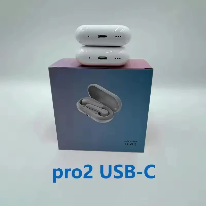 2025 NEW IOS18 ANC for Pro2 Wireless Bluetooth Earbuds Active Noise Cancellation Gaming Handfree Headset Earphone USB-C Type