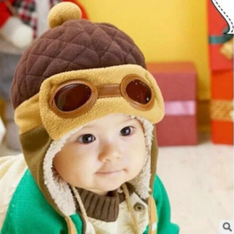 Boys Girls Winter Warm Cap Hat Beanie Pilot Crochet Earflap Hats(Color upgrade, new and old colors will be randomly shipped)
