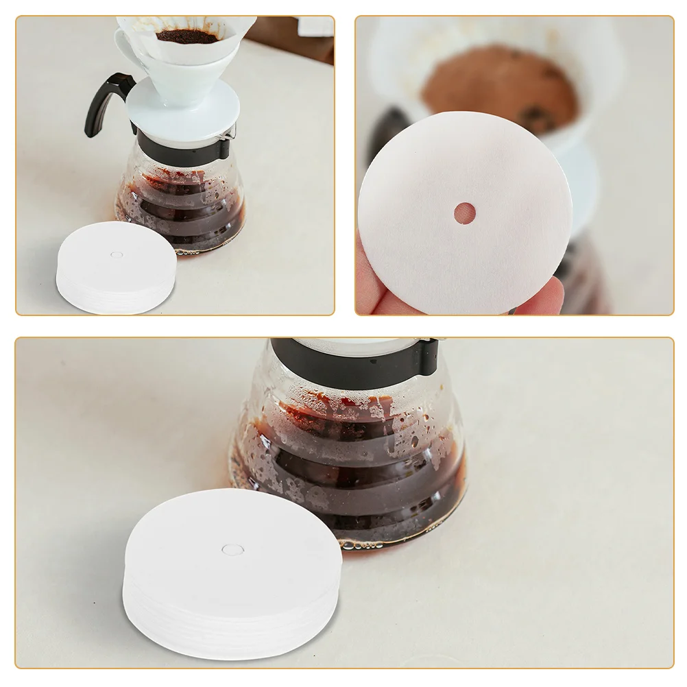 

200 Pcs Coffee Filter Papers Round Disposable for Drip Maker Espresso Milk Tea Strainer Reusable Screen Pad Kitchen