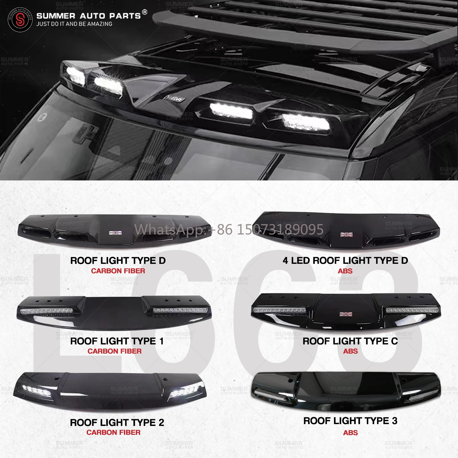 

Off-Road 4X4 Exterior Accessories Front Top Roof Spoiler Light Roof Spoiler Lights for Defender Octa 2025