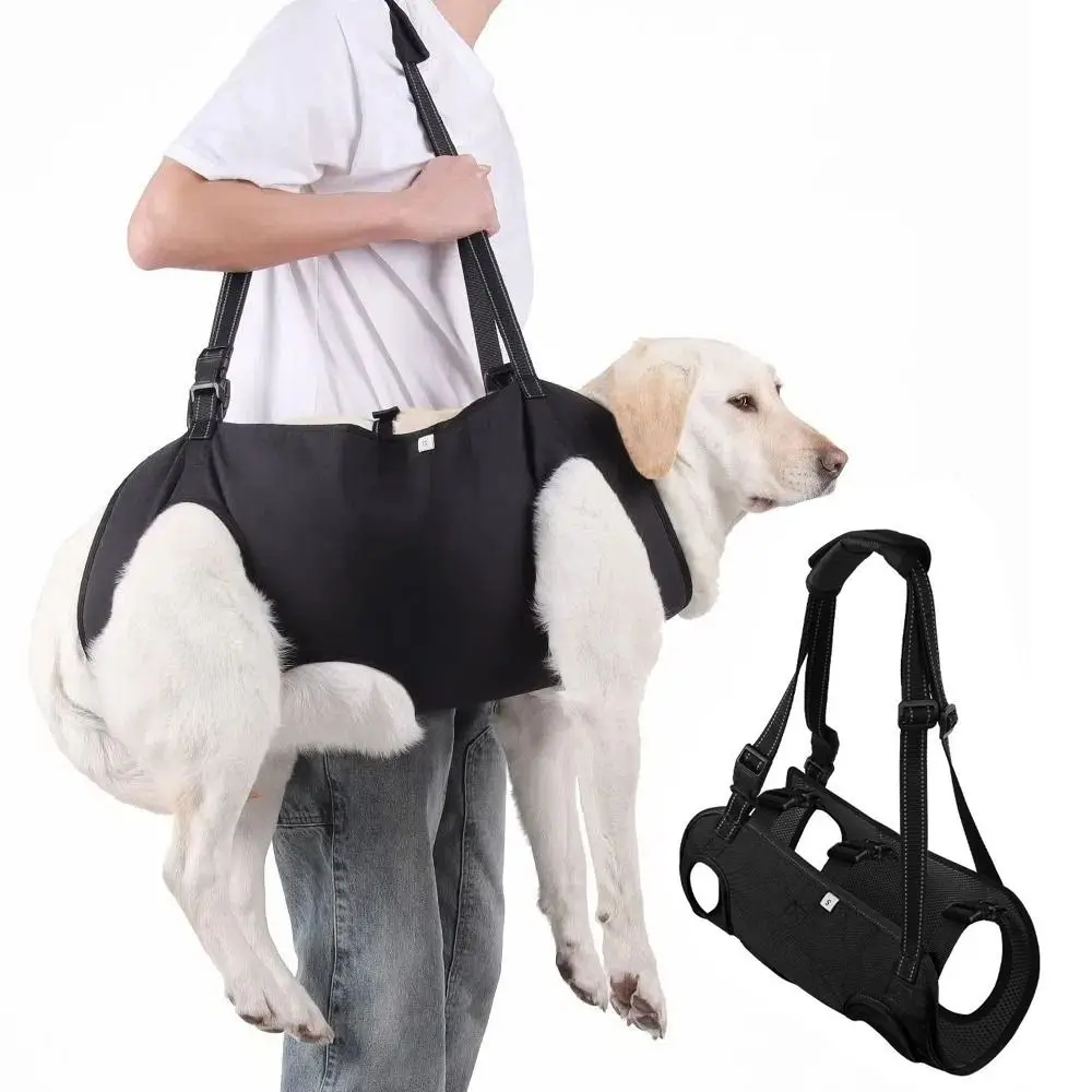 

Adjustable Strap Dog Lift Harness Thicken Handle Portable Dog Sling Carrier Soft Lining Legs Support Pet Lifting Vest Elderly