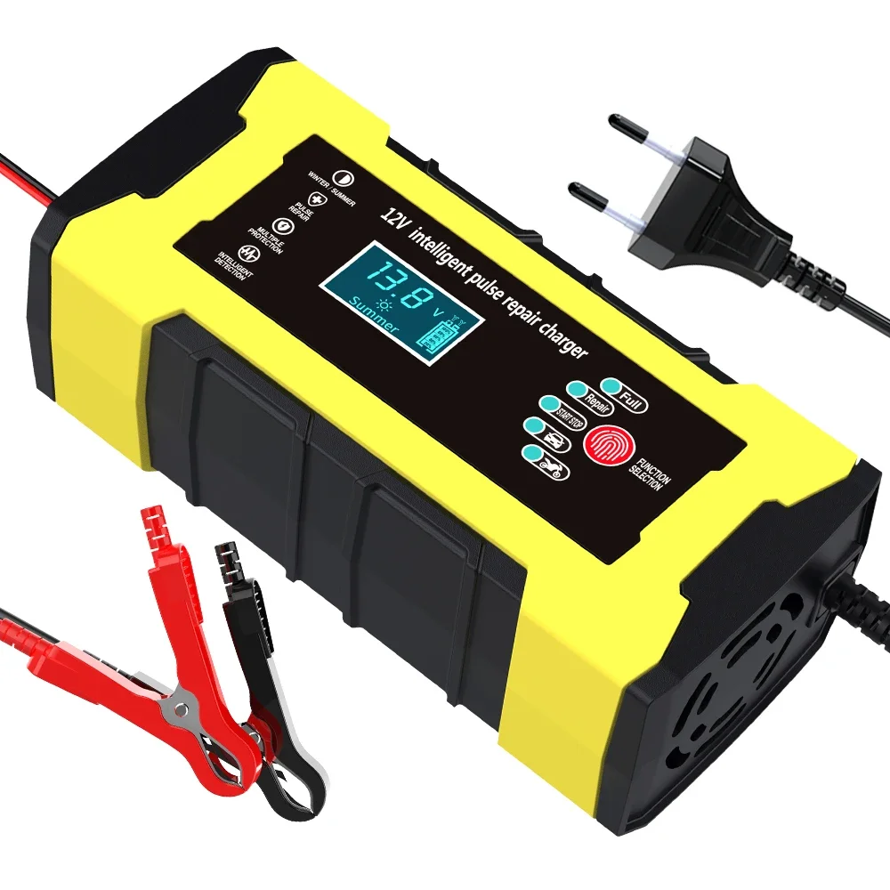 

Автомобильное зарядное устройство 12V10A с сенсорным экраном, импульсное обслуживание, цифровой автомобиль, мотоцикл, интеллектуальная быстрая зарядка