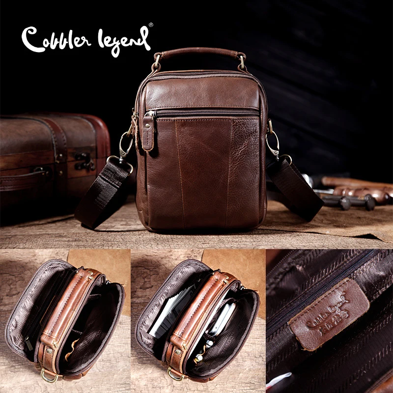 Cobbler Legend 2023 Messenger Bag Men Leather Luxury Brand Designer Handbags High Quality Genuine Leather Bag Vintage Crossbody