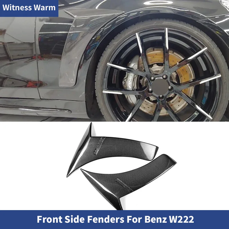 

For Benz S Class W222 S400 S500 S550 S600 S65 S63 Carbon Fiber Front Side Fender Trims Air Vents 2014-2022