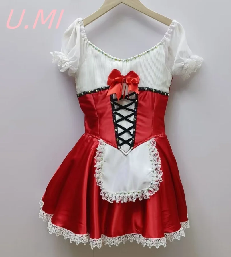 2024 New ballet Little Red Riding Hood performance dress young professional version open button pompadour skirt custom