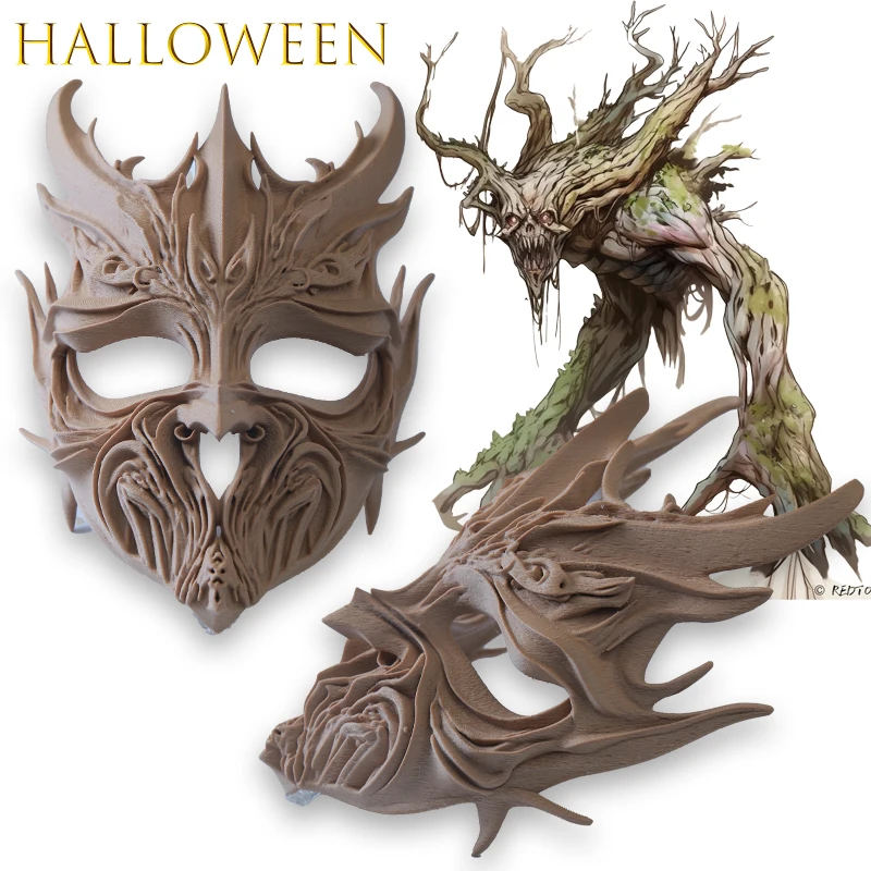 

Костюм на Хэллоуин, женская маска «Дух дерева», маска для косплея, деревянная маска демона, игровой персонаж, реквизит, disfraz Adulto, одежда в стиле аниме