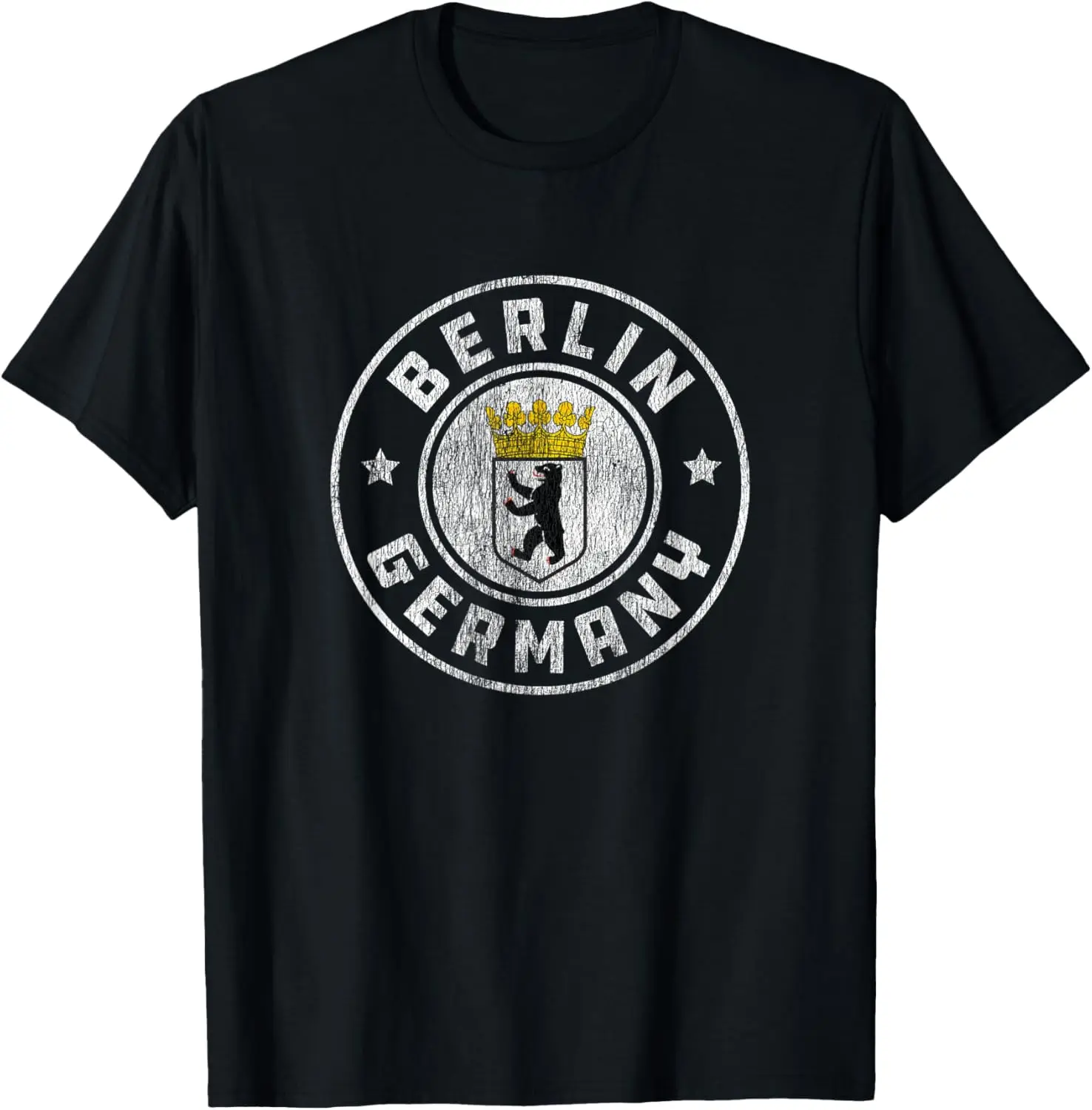 Berlin Germany Vintage Distressed Logo T-Shirt - Classic Fit T-Shirt