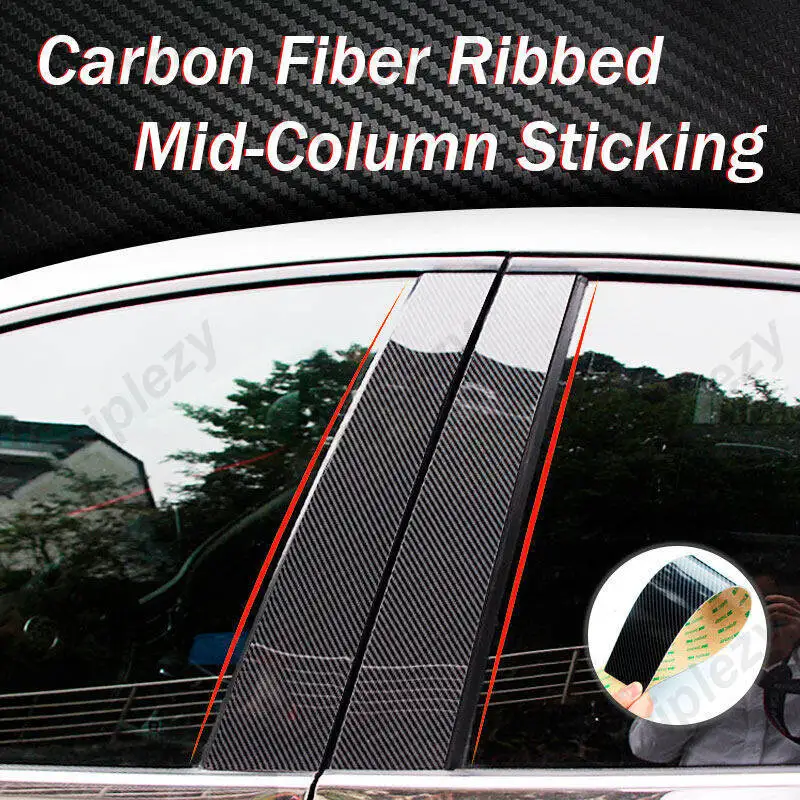 4Pcs PC Material Exterior Car Door Window Pillar Posts Trim Cover Column Sticker For Nissan Navara NP300 2015-2022 Accessories