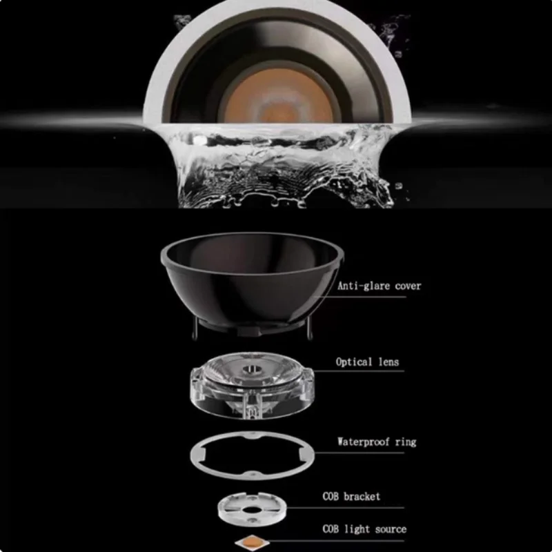 Led open waterproof downlight outdoor outdoor shop door head balcony terrace hotel canopy ceiling anti-fog spotlights