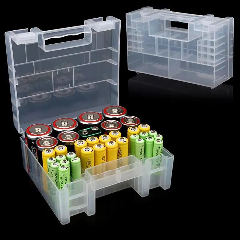 Plastic Battery Box Storage Case Holder Organizer for AA AAA C D 9V Batteries