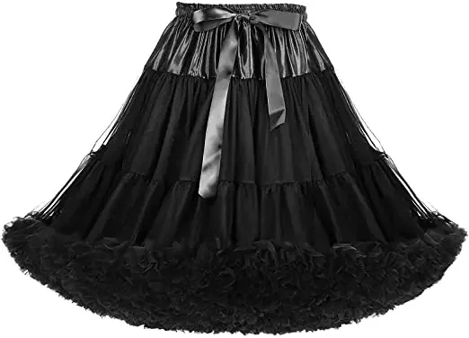 Women's Petticoat Skirt Above Knee 55cm Underskirt Tutu Skirt