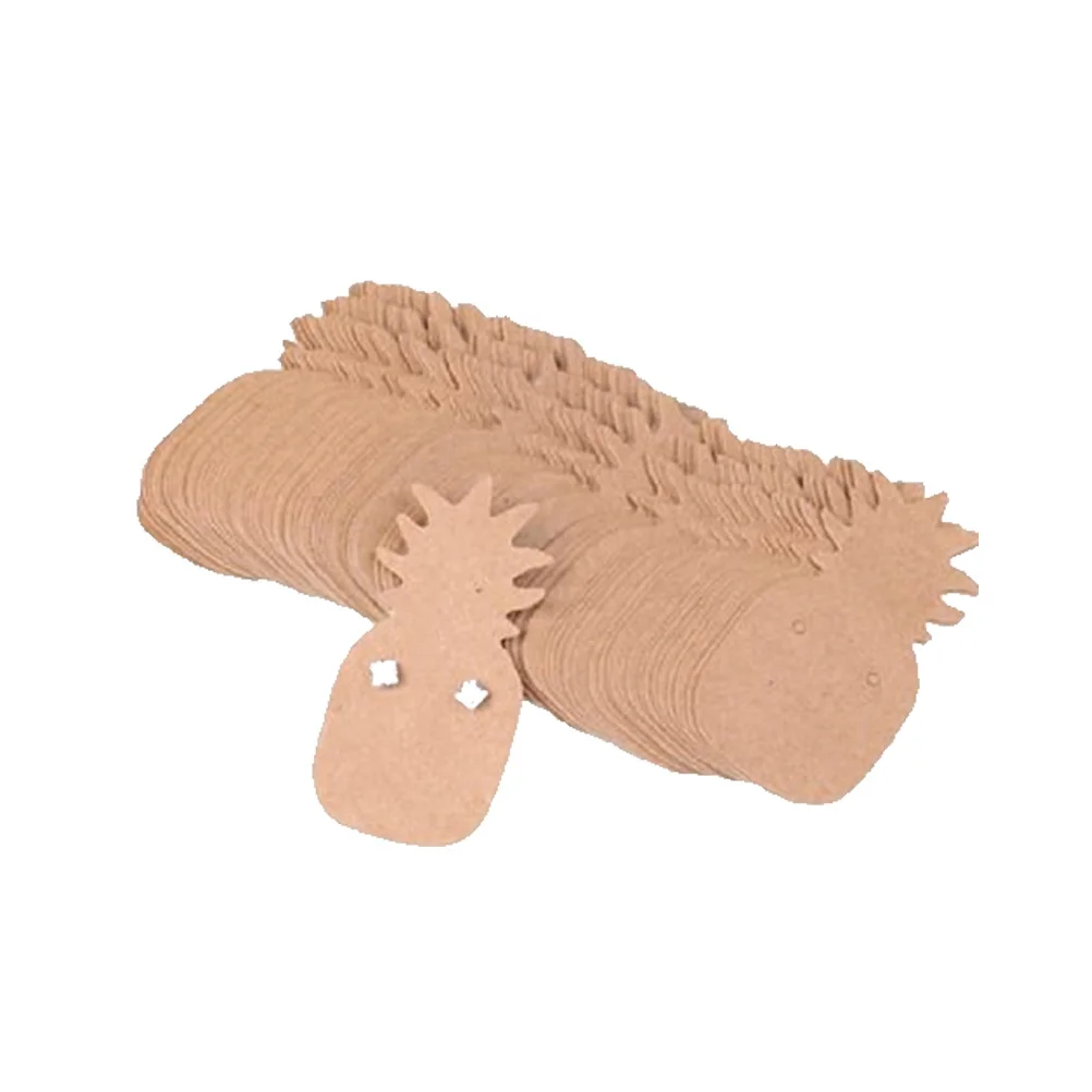 100 قطعة كرافت ورقة القرط العلامات الأناناس شكل فارغة مجوهرات عرض بطاقات أصحاب ل أقراط ترصيع تنظيم الأسعار