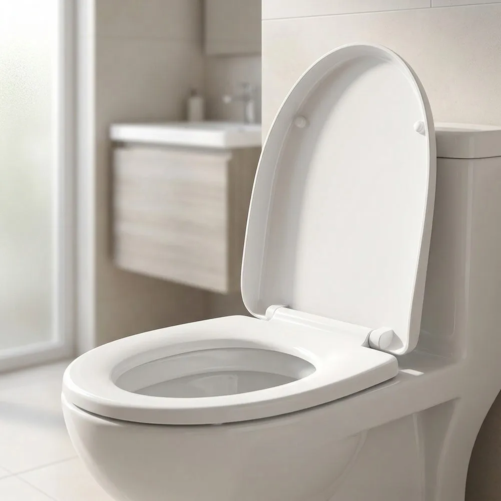 Adjustable Toilet Seat Cover with Slow Close Mechanism Fits Most Standard Toilets Quick Drop Installation Ready