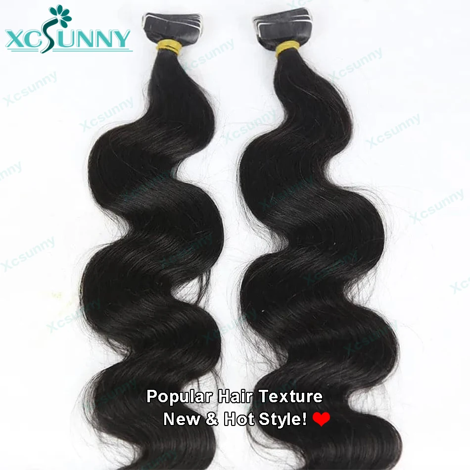 Body Wave Tape In Hair Extensions Human Hair Skin Weft Burmese Tape In Invisible Hair Extensions Double Drawn 20pcs/40pcs/set