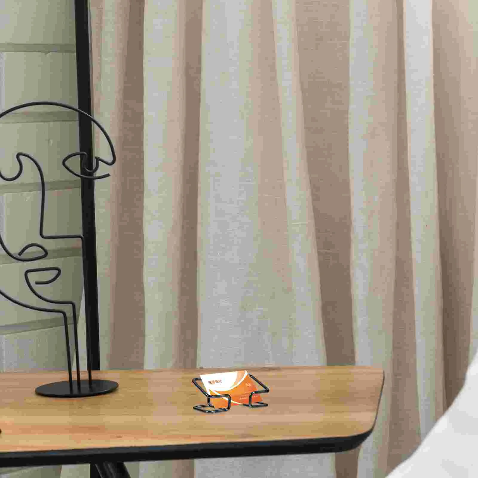 Desktop Card Holder Simple Metal Business Display Storage Box 2pcs Gold Organizer for Cards Stainless Steel