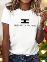 2025 Women's T-Shirt Leisure Fashion Short Sleeve Cotton Tees High Quality Luxury Brand T-shirt Summer Streetwear Y2kTops