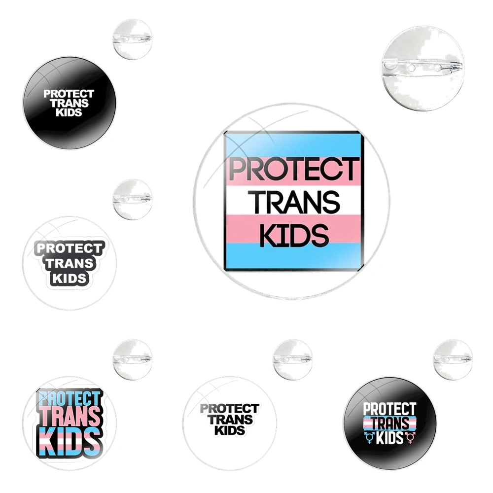 Protect Trans Kids Customizable Pins Badge Metal Brooches For Clothes Backpack Decoration gift