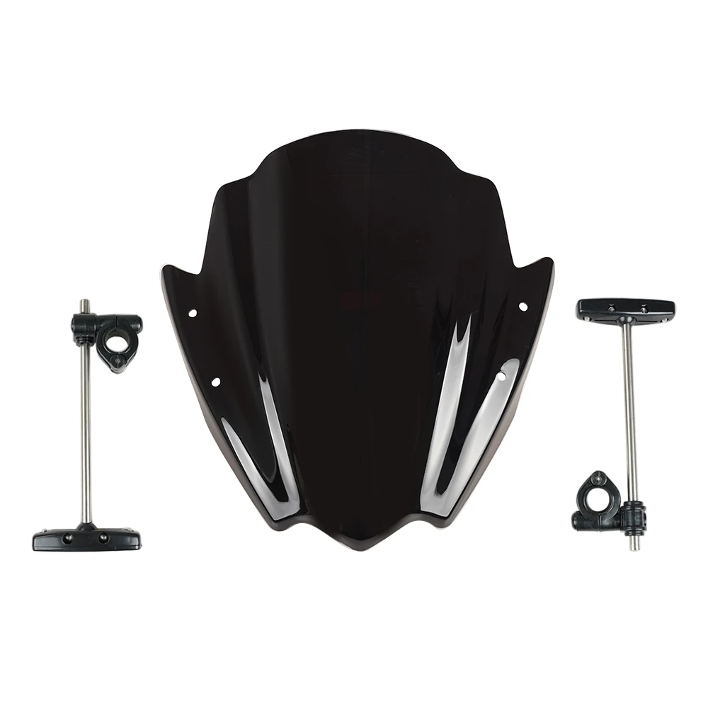 Universal Motorcycle Windshield Fit For 22 - 25mm Handlebar Street Bikes Bracket Heightened Modified Thickened Front WindScreen