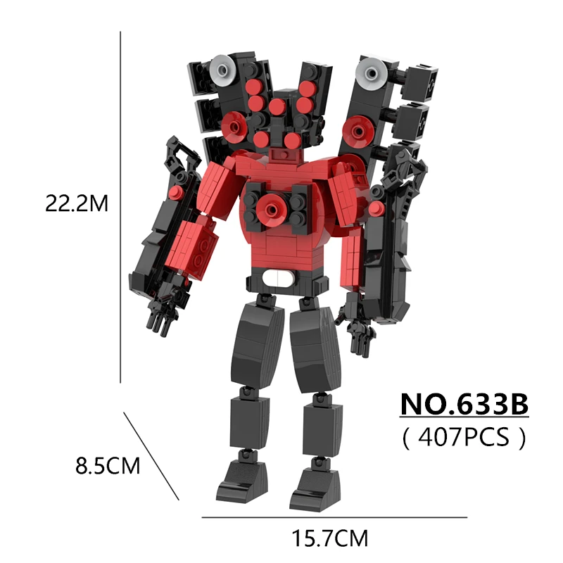 407 قطعة/المجموعة جديد Skibidi المرحاض تحديث المتكلم رجل اللبنات DIY تيتان Mecha MOC الطوب نموذج لعب للأطفال هدايا عيد الميلاد