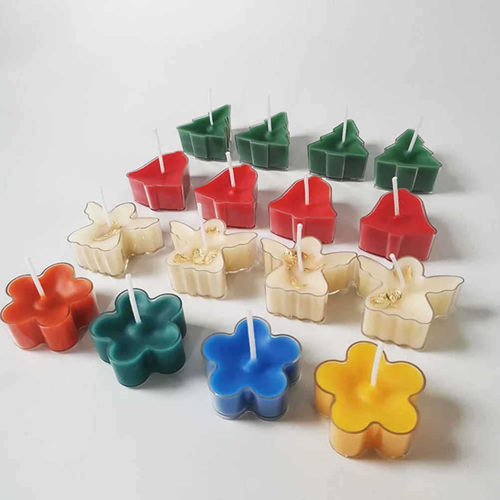 

1 Set Christmas Mould Kit Diy Making Supplies Transparent Cups Plastic Mold With Wicks Handmade Craft Decorative