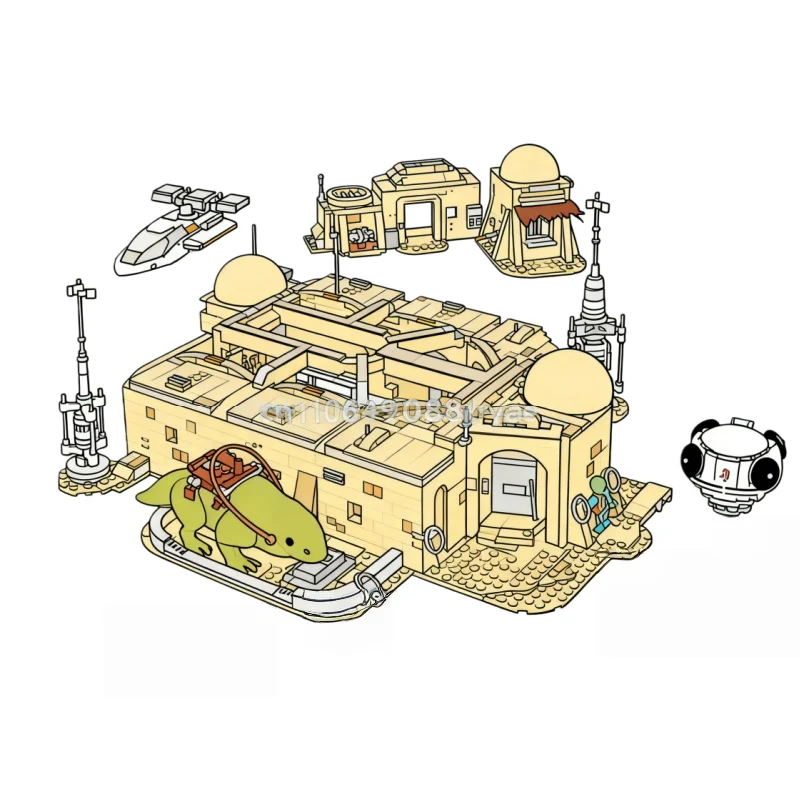 

Специальное предложение 3187 деталей креативного MOC Moss Eisley Tavern, строительные блоки, кирпичи, подарок на день рождения, Рождество, игрушки