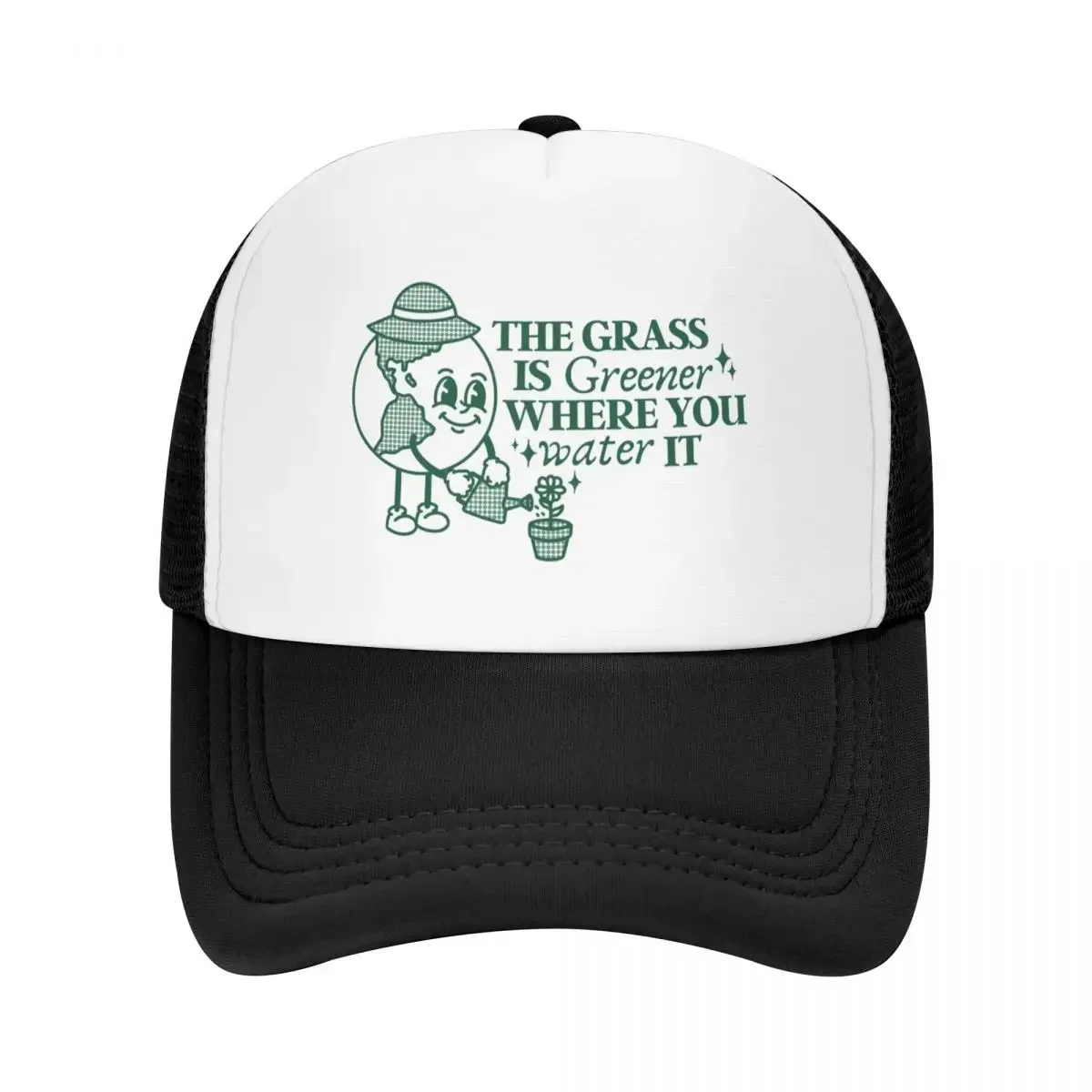 The Grass Is Greener Where You Water It Earth Baseball Cap Bobble Hat Hip Hop Beach Outing Male Women's