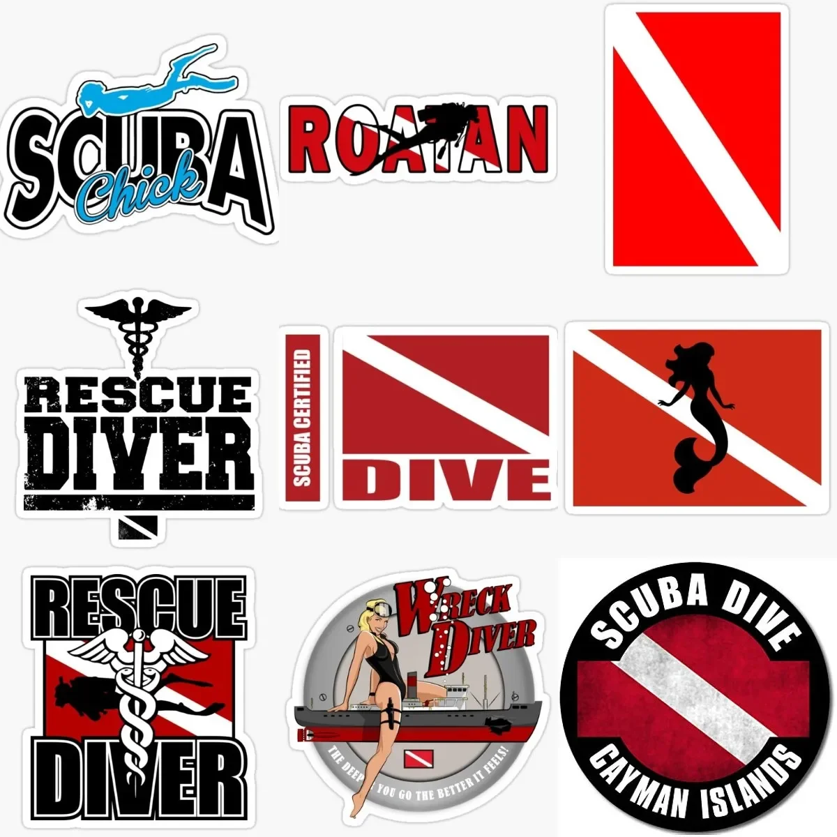 

Scuba Dive Flag Sticker for Covered Scratch Decorate Fridge Table Motorcycle Bumper Wall Room Decal Accessories
