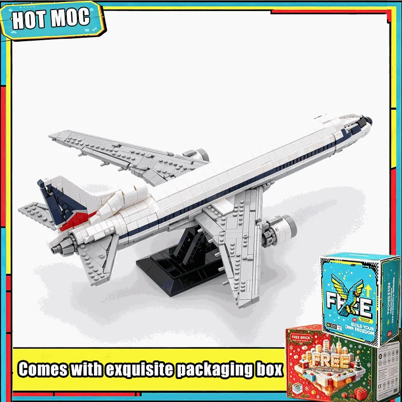 2329 Parts MOC Classic White Three Engine Airliner Building Blocks Model Custom Puzzle Jet Plane DIY Assembly Display Toy Gifts
