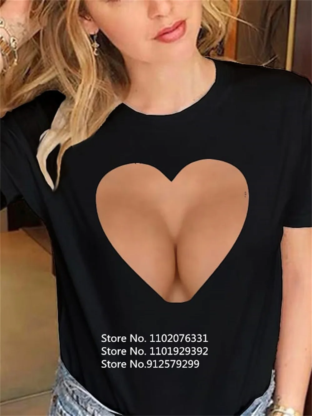 2023 Fashion Blouses Women T-Shirts Sexy Ladies Breast 3d Print T Shirt Summer Casual Girls Kawaii Female T Shirt