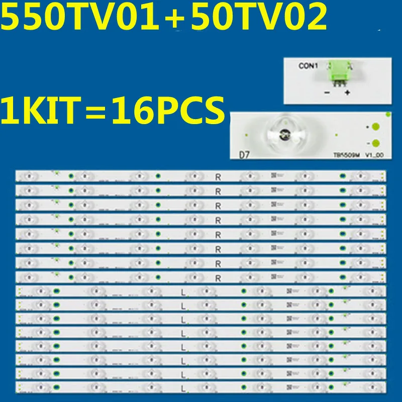 

16PCS LED Strip For TB5509M V1 V0_00 CX-55S0VE08-1A553 TH-55DX650M TH-55DS630W TH-55DX6505S TH-55AX670H TH-55DS610 TH-55DS630W