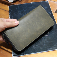 Vintage Premium PU Leather Multi-card Wallet Fashion Mobile Phone Bag Men's Casual Multi-functional Zipper Long Clutch Purse