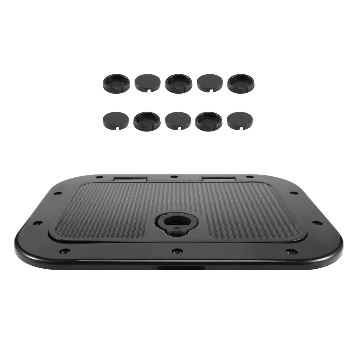 Marine Deck Plate Access Cover Pull Out Inspection Hatch with Latch for Boat Kayak Canoe, 14.96 x 11.02 Inch / 380 x 280mm -Blac