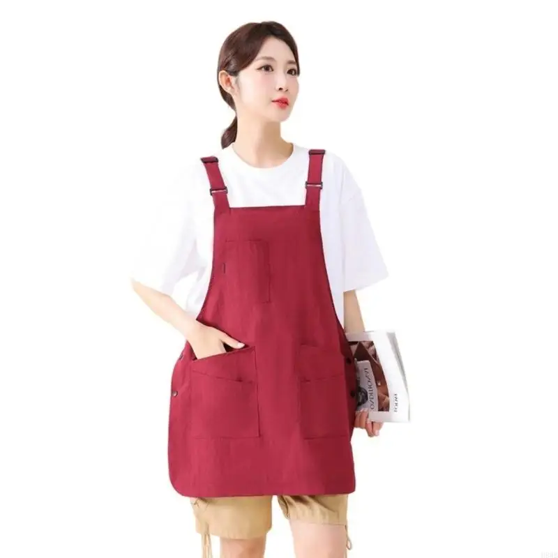H8WB Waterproof Apron with Pocket For Restaurants Bakeries And Pet Grooming Easy Cleaning Apron Coverall for Kitchen Cooking