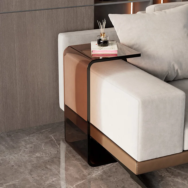 Acrylic side sofa small side table suspension simple living room Internet celebrity bay window coffee table