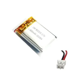 2/5/10 szt. 3.7V 800mAh 902535 akumulator litowo-polimerowo-jonowy 2.0mm złącze JST do ładowania zasilania inteligentny zegarek POWER BANK kamery