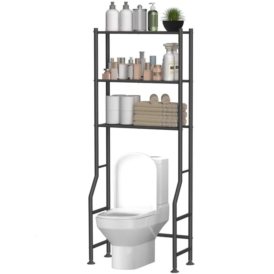 

3Tier Over The Toilet Storage Rack, Space Saver Metal Bathroom Shelves, Freestanding Over Toilet Bathroom Organizer for Bathroom