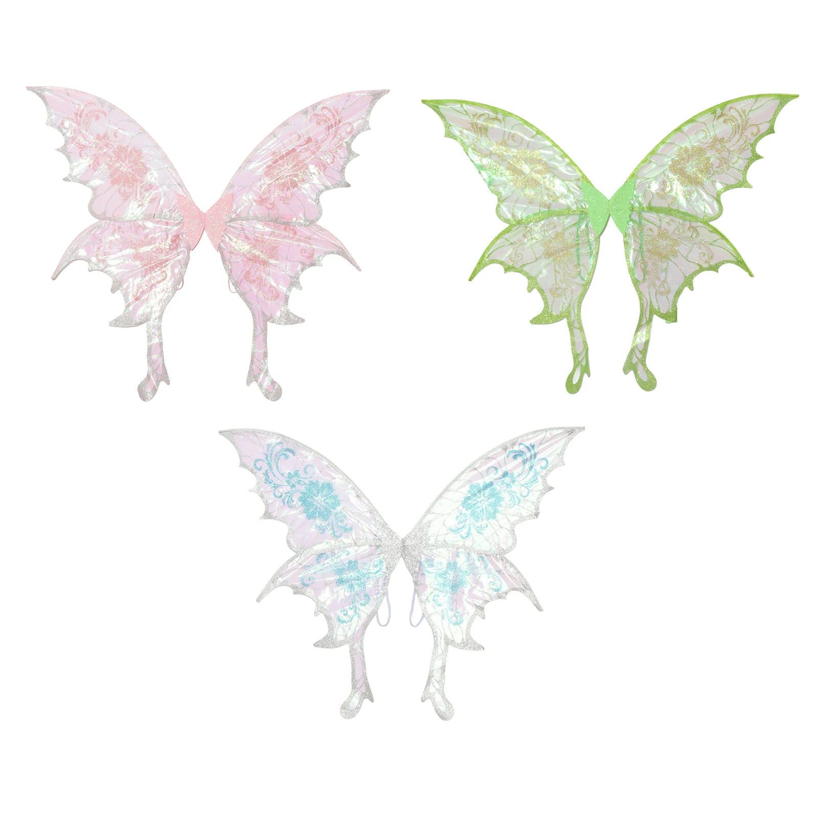 Adults Fairy Wings Sparkly Butterfly Wings with Elastic Shoulder Straps Cosplay Costume Accessories for Halloween