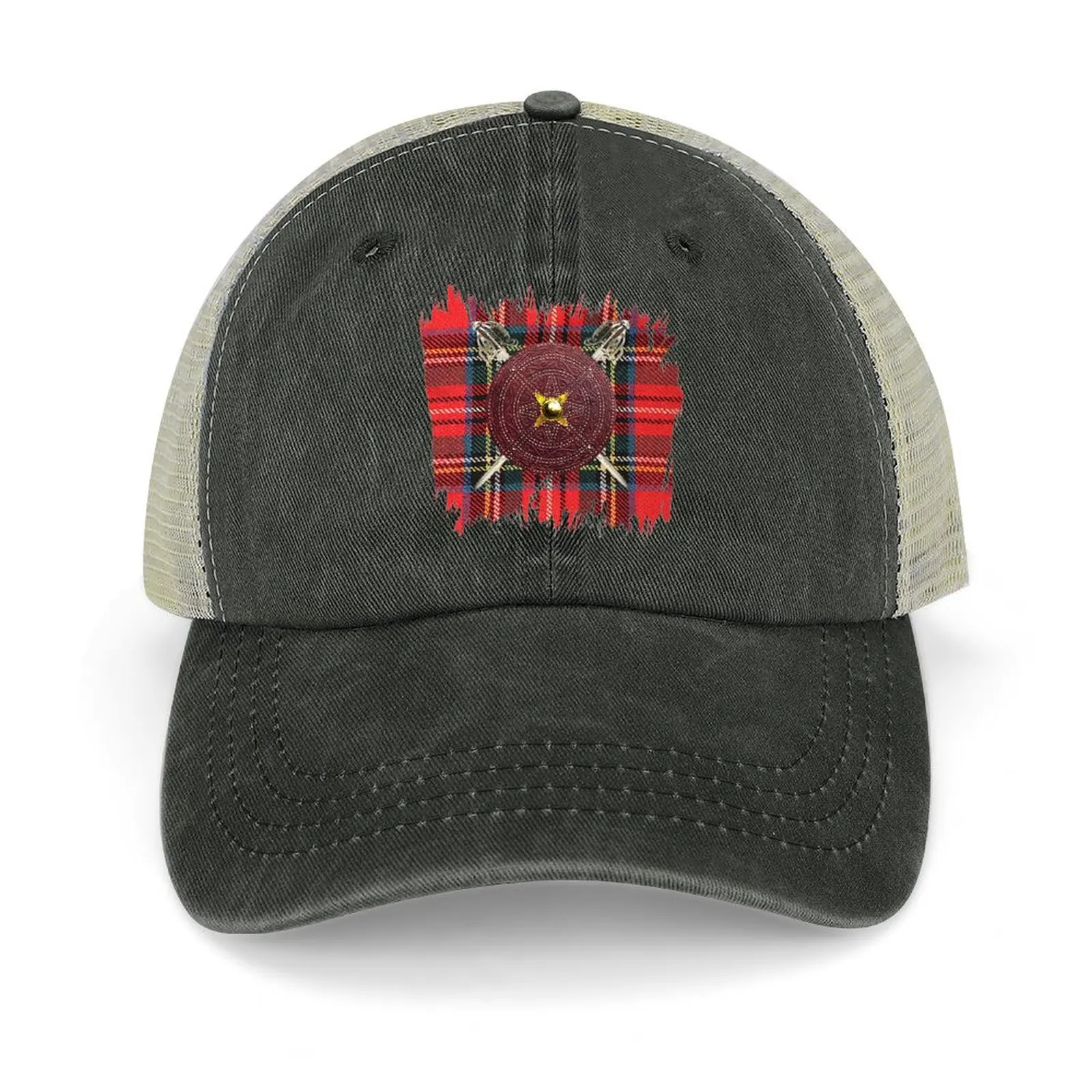 Targe and Swords Royal Stewart Tartan Cowboy Hat Fishing cap Anime Hat Women's Golf Wear Men's