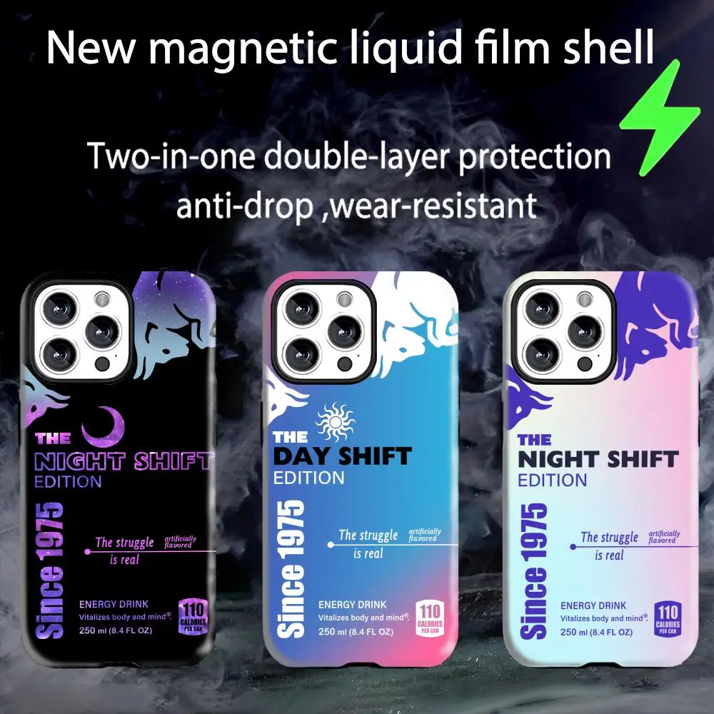 Phone Case Magnetic 2-in-1 Glossy shell For iPhone 17 16 e 15 14 13 12 11 Pro Max Plus mini XS Q-red Fashion since 1975 Q-bullS