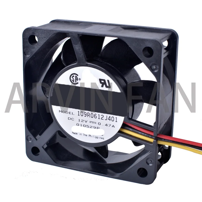 Brand New Original 109R0612J401 60mm Fan 6025 60x60x25mm 12V 0.47A Double Ball Bearing Large Air Volume Cooling Fan