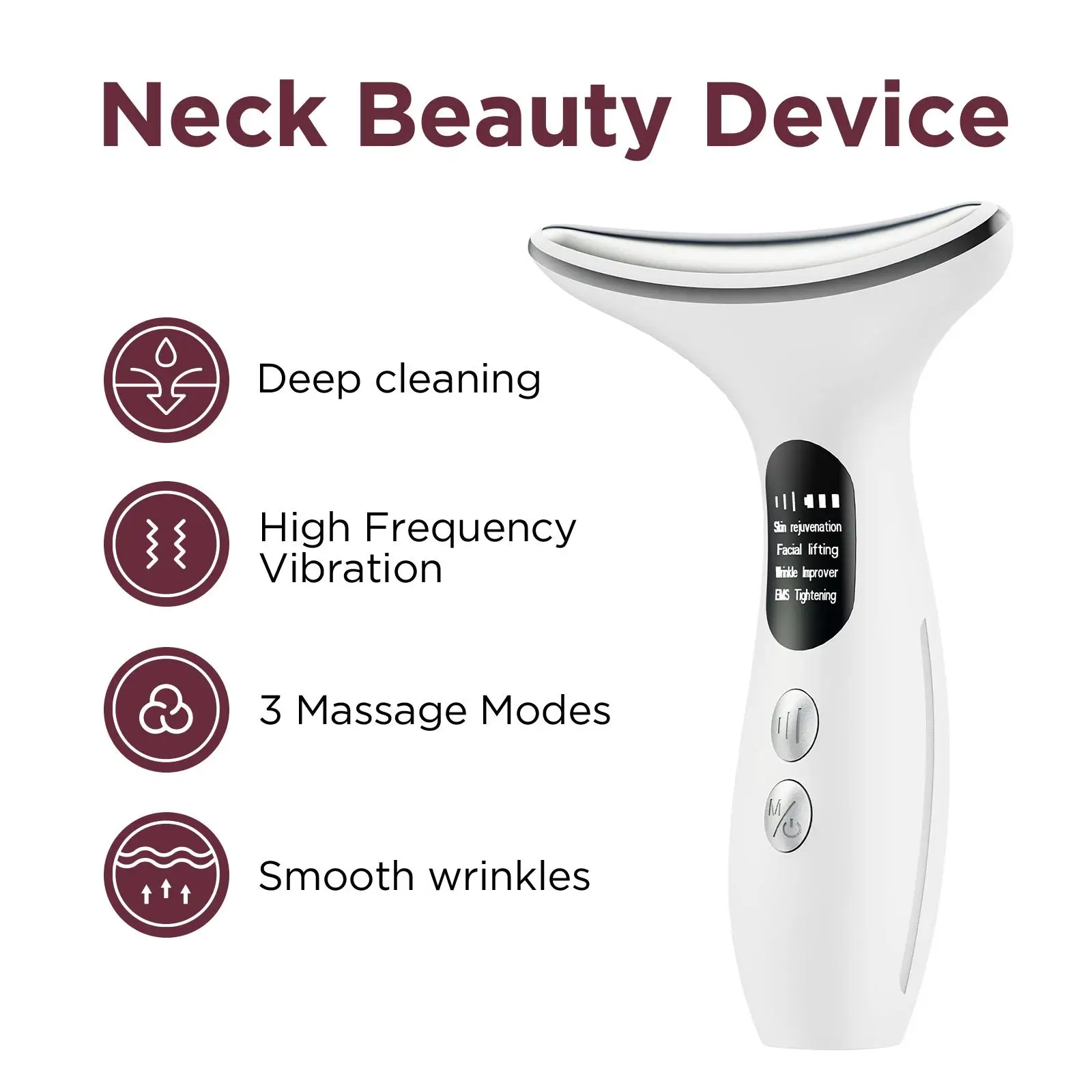 

Neck Beauty Massager Neck Beauty Device with Gel Multi Color Massage Tightening Portable Ergonomic Face and Neck Beauty Massager