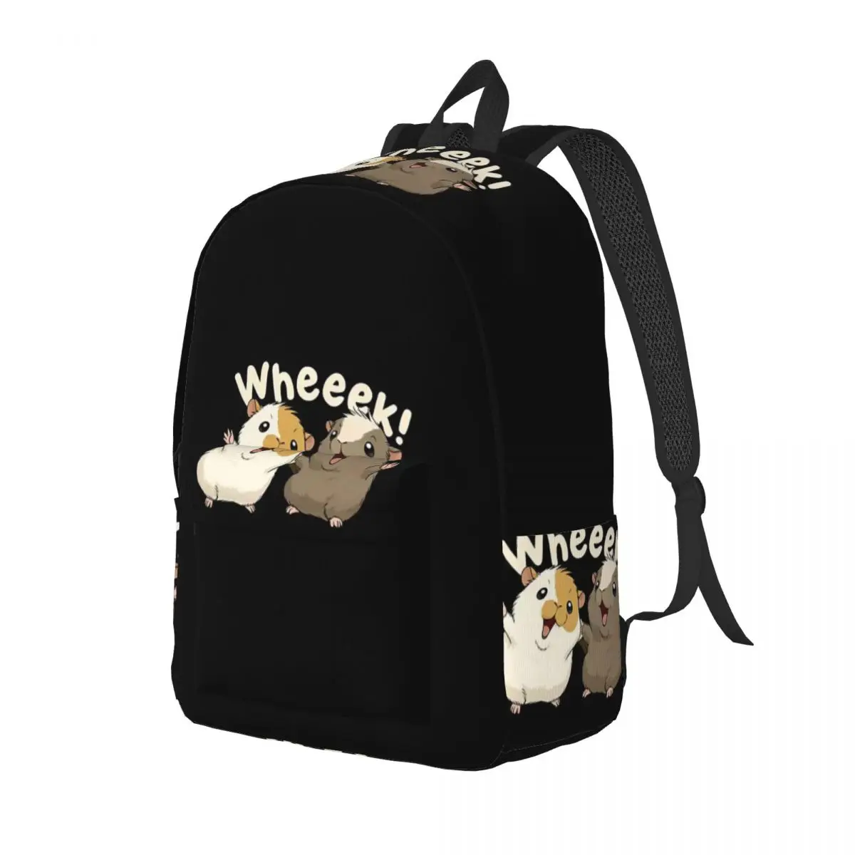 Happy Guinea Pig Backpack Daypack Large Capacity Children BookBag School Bag Shoulder Bags for Men Women